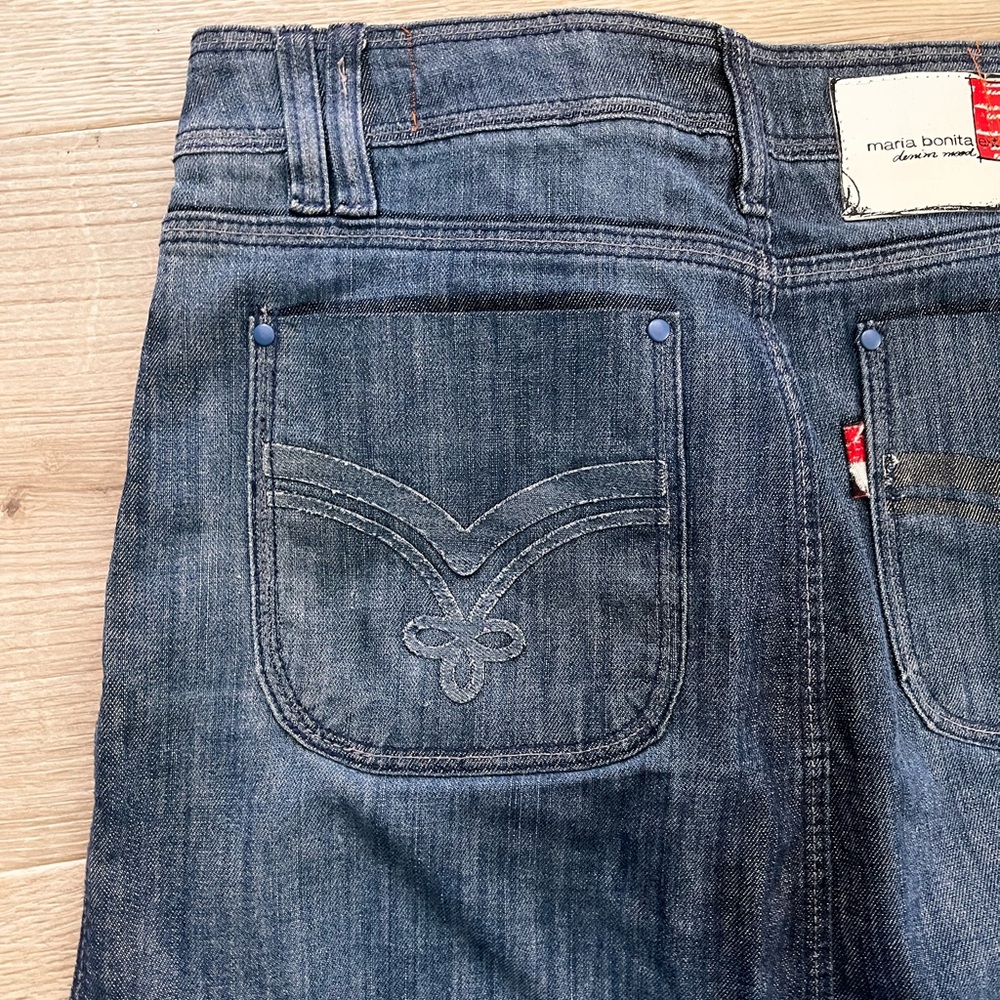 BRAZIL— Denim Mini Skirt with Elegant Embroidery